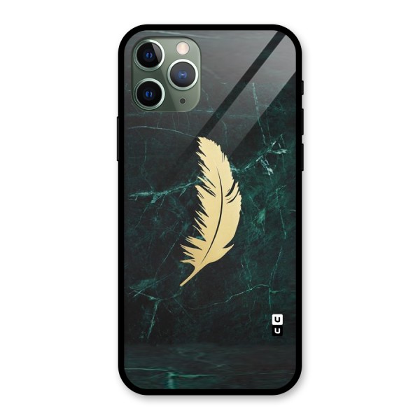 Golden Leaf Glass Back Case for iPhone 11 Pro