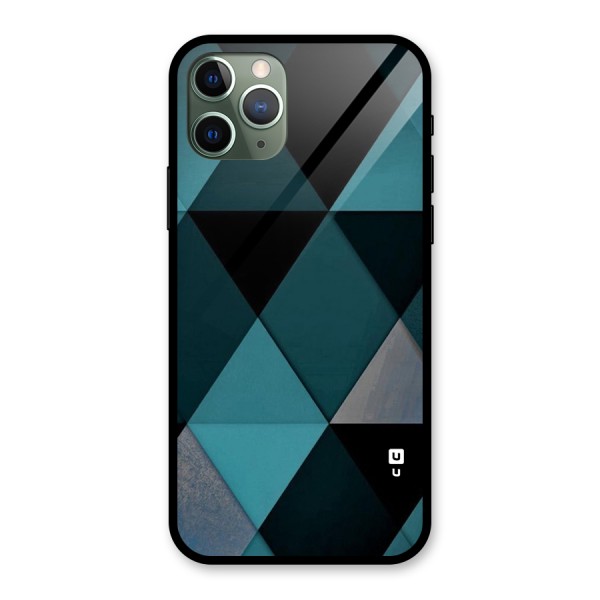 Green Black Shapes Glass Back Case for iPhone 11 Pro
