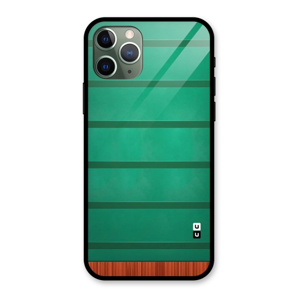 Green Wood Stripes Glass Back Case for iPhone 11 Pro