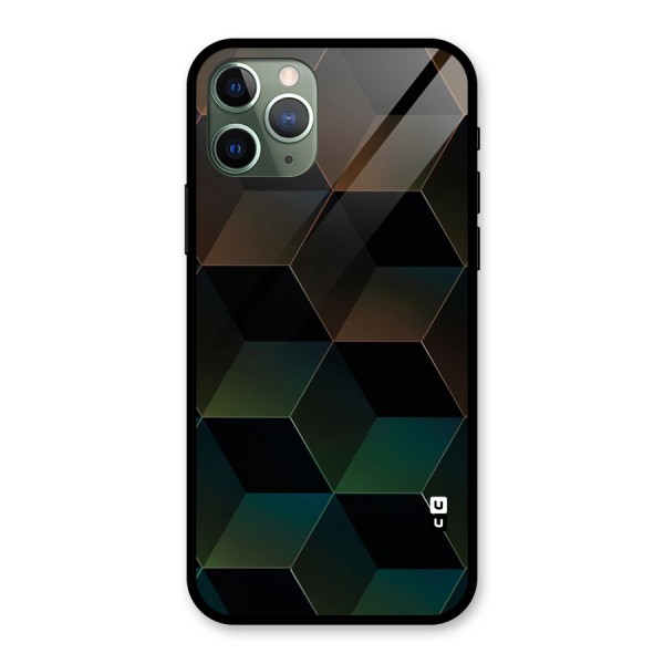 Hexagonal Design Glass Back Case for iPhone 11 Pro