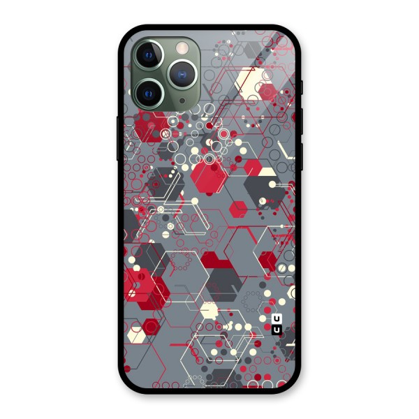 Hexagons Pattern Glass Back Case for iPhone 11 Pro