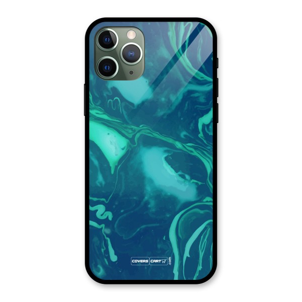 Jazzy Green Marble Texture Glass Back Case for iPhone 11 Pro