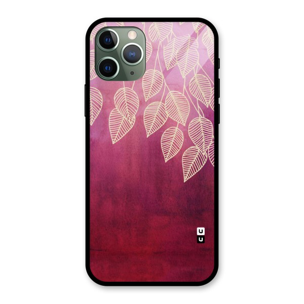 Leafy Outline Glass Back Case for iPhone 11 Pro