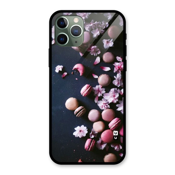 Macaroons And Cheery Blossoms Glass Back Case for iPhone 11 Pro