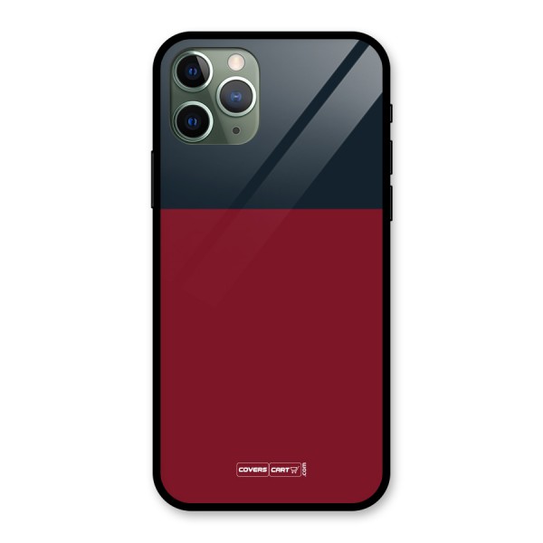 Maroon and Navy Blue Glass Back Case for iPhone 11 Pro
