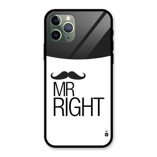 Mr. Right Moustache Glass Back Case for iPhone 11 Pro