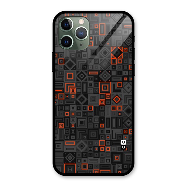 Orange Shapes Abstract Glass Back Case for iPhone 11 Pro