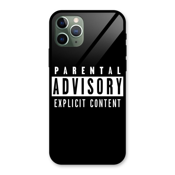 Parental Advisory Label Glass Back Case for iPhone 11 Pro