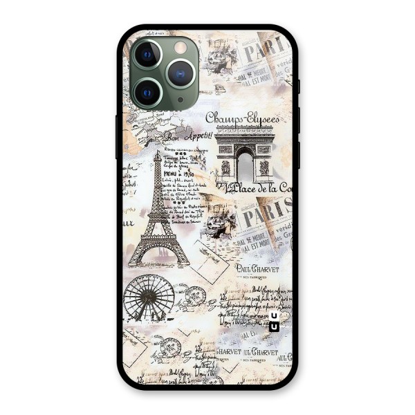 Paris Paper Glass Back Case for iPhone 11 Pro