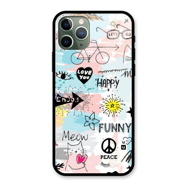 Peace And Funny Glass Back Case for iPhone 11 Pro