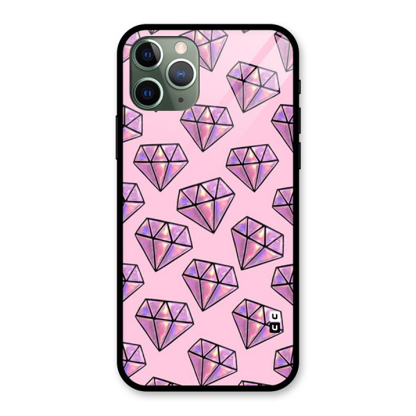 Purple Diamond Designs Glass Back Case for iPhone 11 Pro