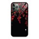 Red Floral Pattern Glass Back Case for iPhone 11 Pro