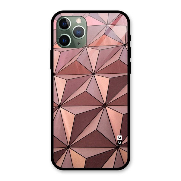 Rosegold Abstract Shapes Glass Back Case for iPhone 11 Pro