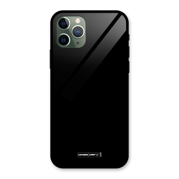 Simple Black Glass Back Case for iPhone 11 Pro