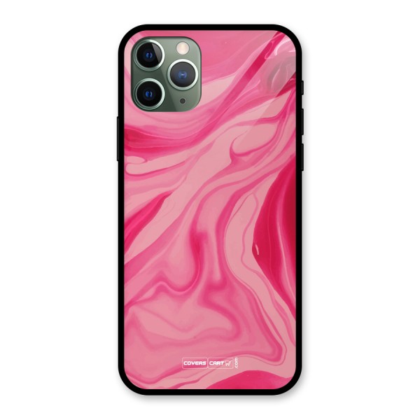 Sizzling Pink Marble Texture Glass Back Case for iPhone 11 Pro
