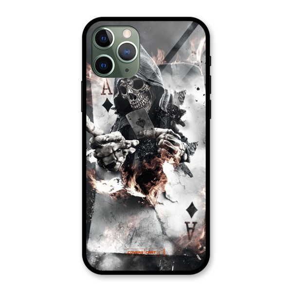 Skull with an Ace Glass Back Case for iPhone 11 Pro