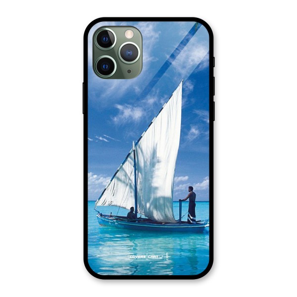 Travel Ship Glass Back Case for iPhone 11 Pro