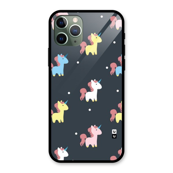 Unicorn Pattern Glass Back Case for iPhone 11 Pro