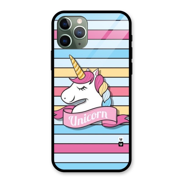 Unicorn Stripes Glass Back Case for iPhone 11 Pro