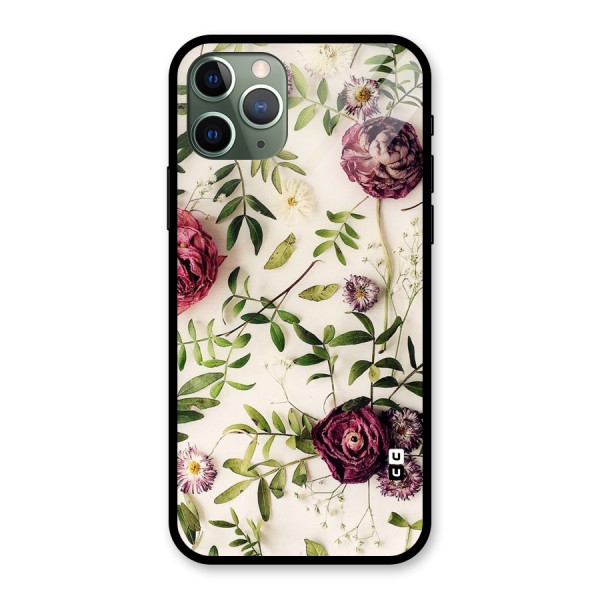 Vintage Rust Floral Glass Back Case for iPhone 11 Pro