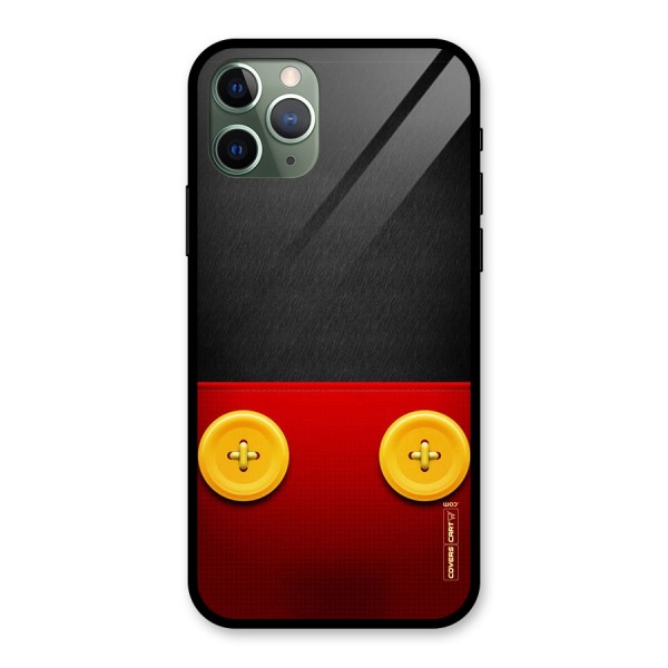 Yellow Button Glass Back Case for iPhone 11 Pro