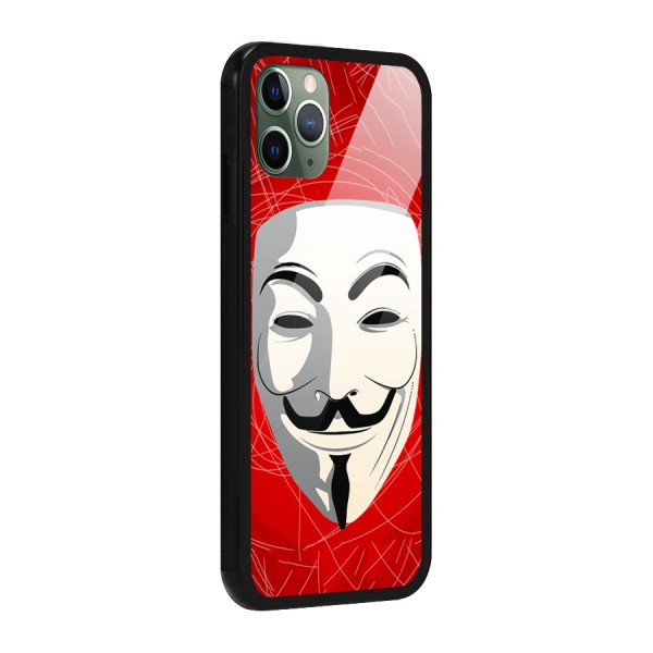 Anonymous Mask Abstract Glass Back Case for iPhone 11 Pro