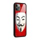Anonymous Mask Abstract Glass Back Case for iPhone 11 Pro
