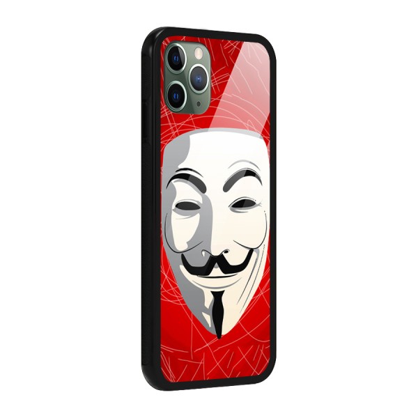 Anonymous Mask Abstract  Glass Back Case for iPhone 11 Pro