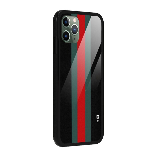 Basic Colored Stripes Glass Back Case for iPhone 11 Pro
