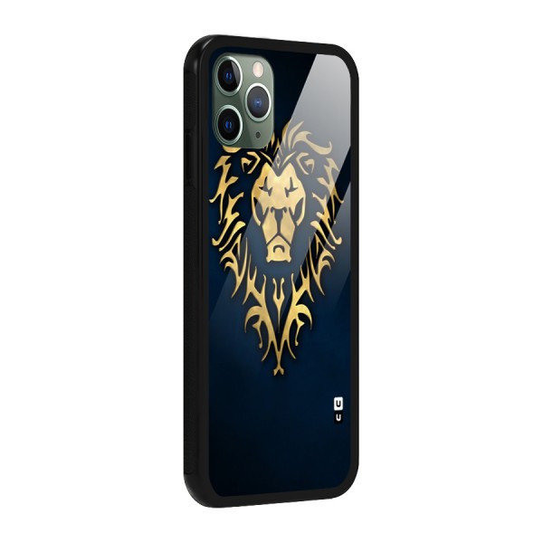 Beautiful Golden Lion Design Glass Back Case for iPhone 11 Pro