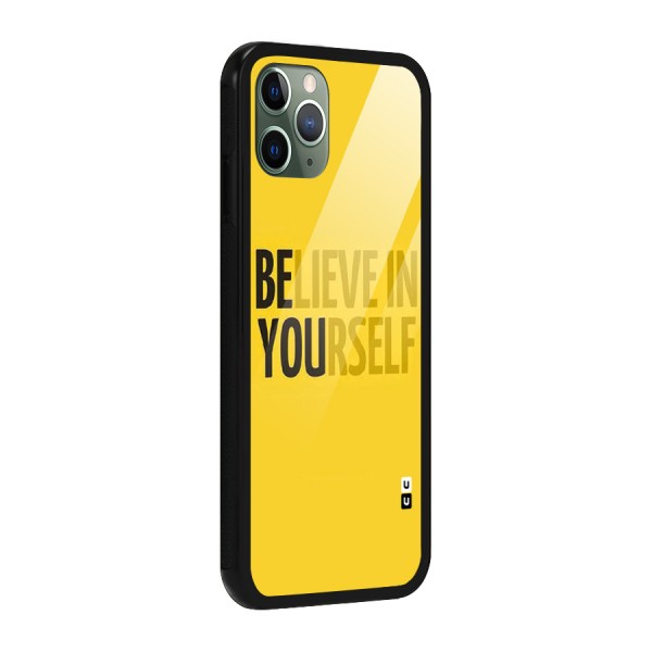Believe Yourself Yellow Glass Back Case for iPhone 11 Pro