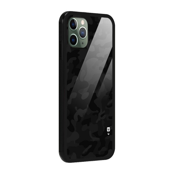 Black Camouflage Glass Back Case for iPhone 11 Pro