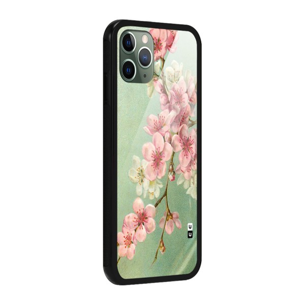 Blossom Cherry Design Glass Back Case for iPhone 11 Pro