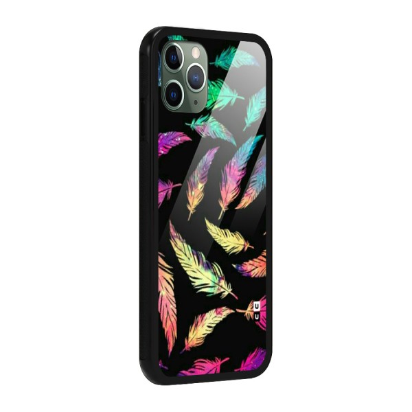 Bright Feathers Glass Back Case for iPhone 11 Pro