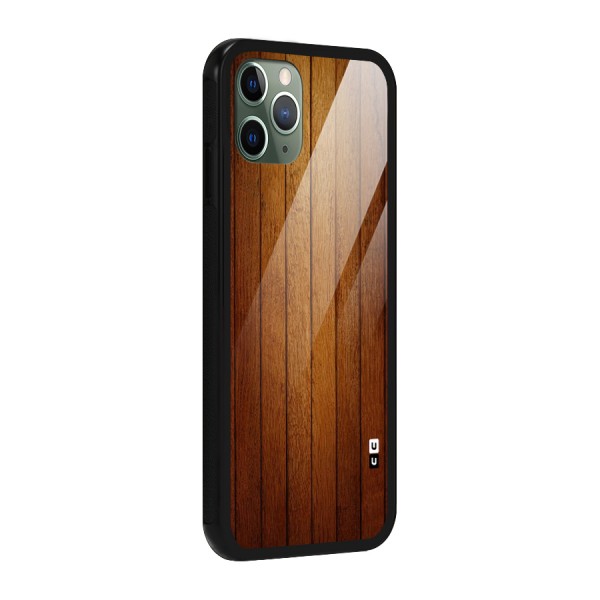 Brown Wood Design Glass Back Case for iPhone 11 Pro