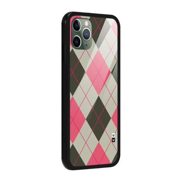 Check And Lines Glass Back Case for iPhone 11 Pro