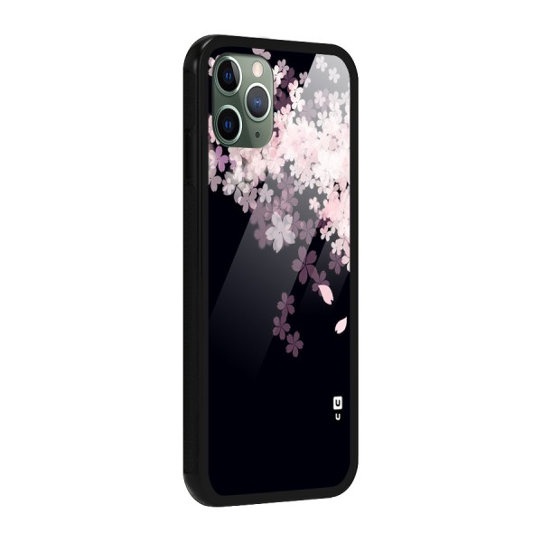 Cherry Flowers Pink Glass Back Case for iPhone 11 Pro