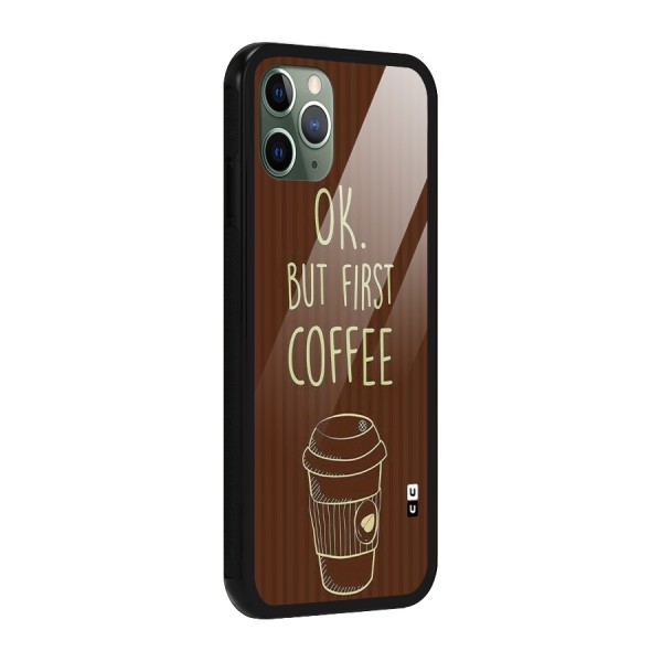 Coffee Stripes Glass Back Case for iPhone 11 Pro