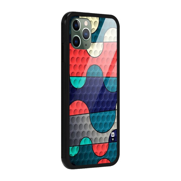 Colorful Puzzle Design Glass Back Case for iPhone 11 Pro