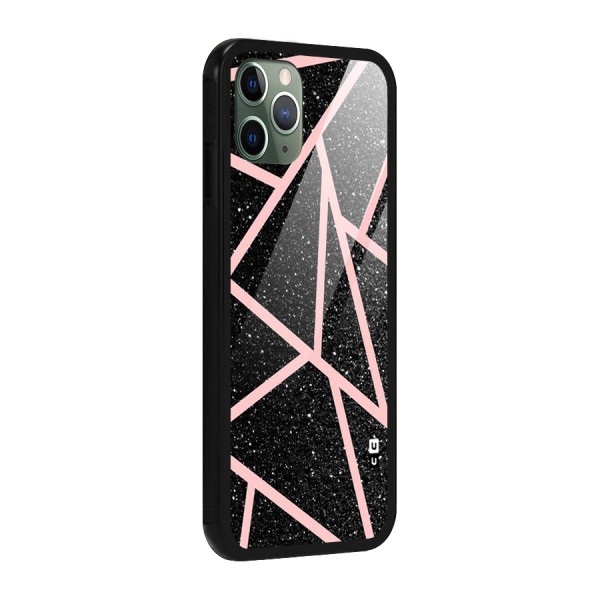 Concrete Black Pink Stripes Glass Back Case for iPhone 11 Pro