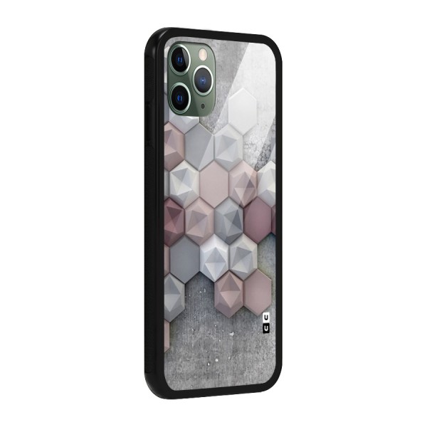 Cute Hexagonal Pattern Glass Back Case for iPhone 11 Pro