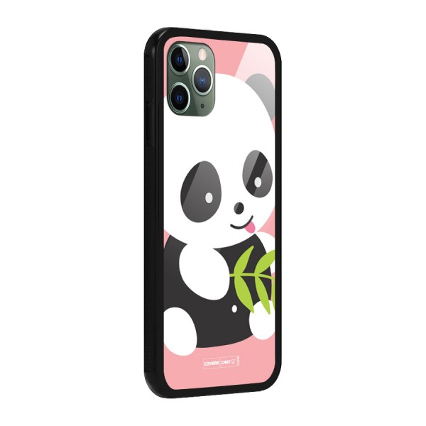 Cute Panda Pink Glass Back Case for iPhone 11 Pro