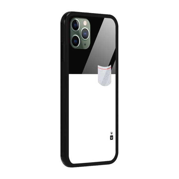 Cute Pocket Simple Glass Back Case for iPhone 11 Pro