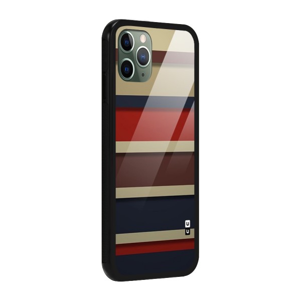 Elegant Stripes Pattern Glass Back Case for iPhone 11 Pro