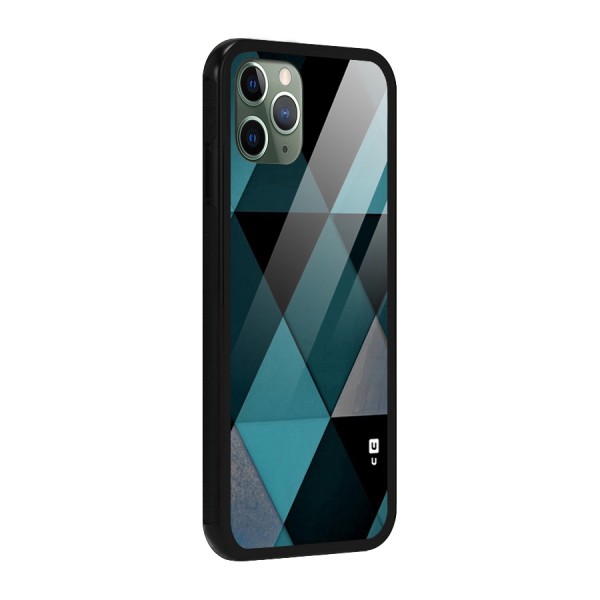 Green Black Shapes Glass Back Case for iPhone 11 Pro