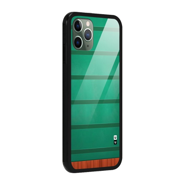 Green Wood Stripes Glass Back Case for iPhone 11 Pro