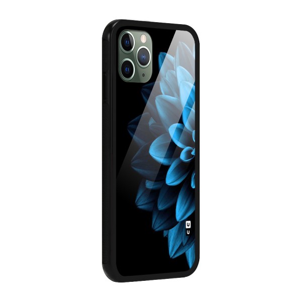 Half Blue Flower Glass Back Case for iPhone 11 Pro