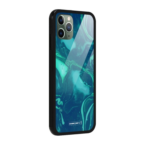 Jazzy Green Marble Texture Glass Back Case for iPhone 11 Pro