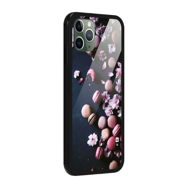 Macaroons And Cheery Blossoms Glass Back Case for iPhone 11 Pro