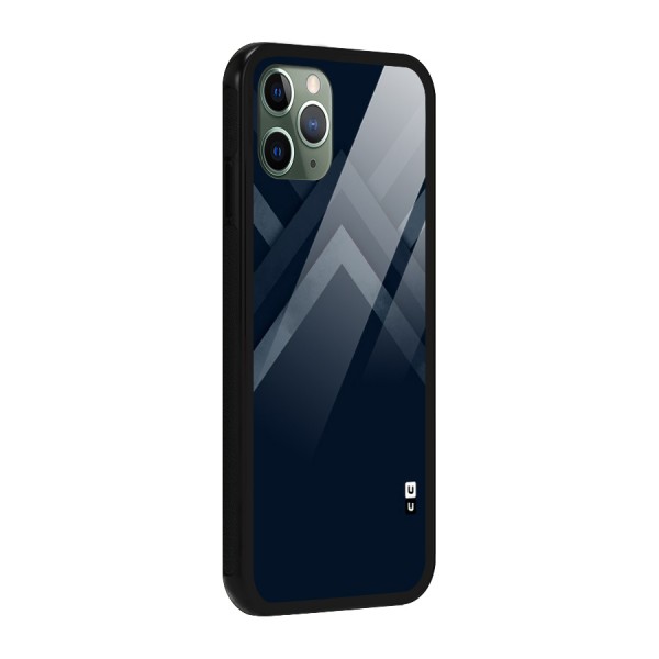 Navy Blue Arrow Glass Back Case for iPhone 11 Pro